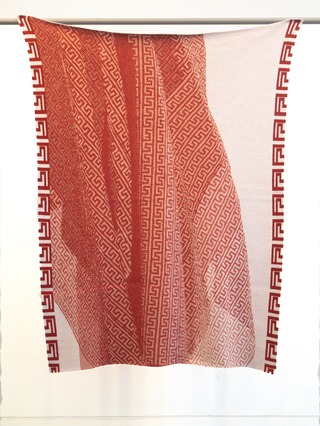 Red Drape Blanket, Knitted Lambswool, 2022